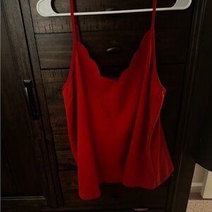 SHEIN Vibrant Red Scalloped Camisole